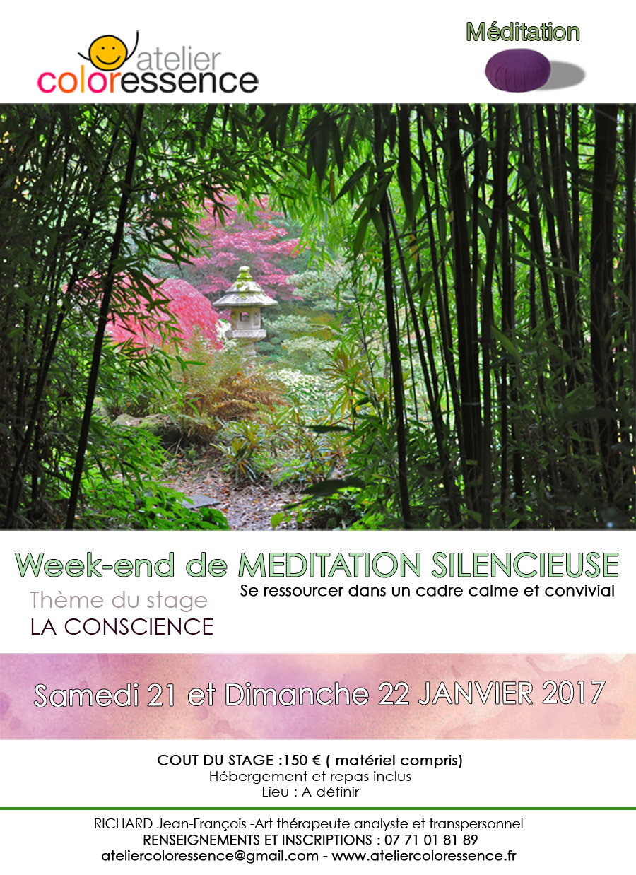 stage méditation le week-end ave l'atelier coloressence janvier 2017